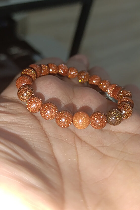 Kahve Yıldız Taşı 8 mm Natural Doğaltaş Bileklik