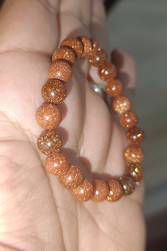 Kahve Yıldız Taşı 8 mm Natural Doğaltaş Bileklik