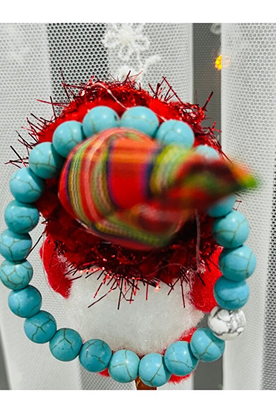 Doğal taş Firuze Taşlı Negatif enerji ve Stres taşı Hediyelik Bileklik