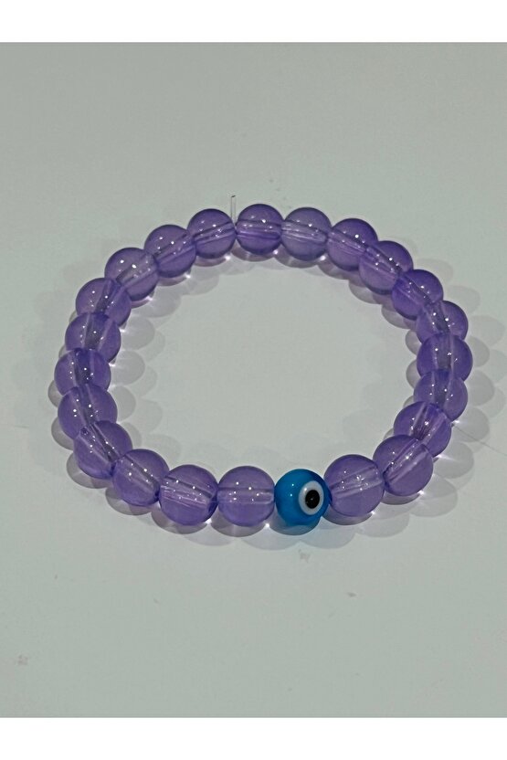 Mor flout Nazar boncuk Bilekliği Şans ve Çakra bilekliği Pozitif Enerji