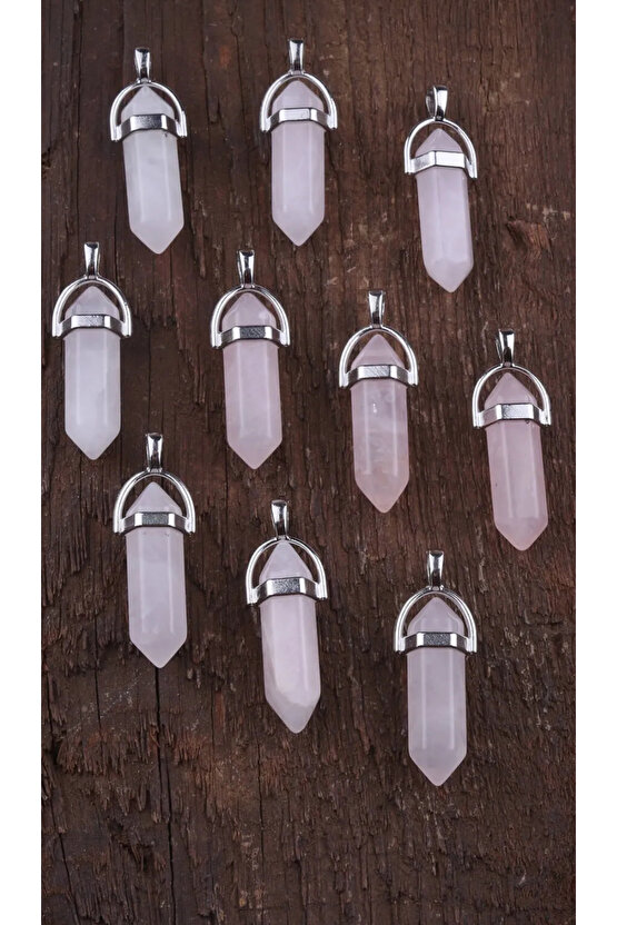 Pembe Kuvars Kolye Ucu 1 Adet