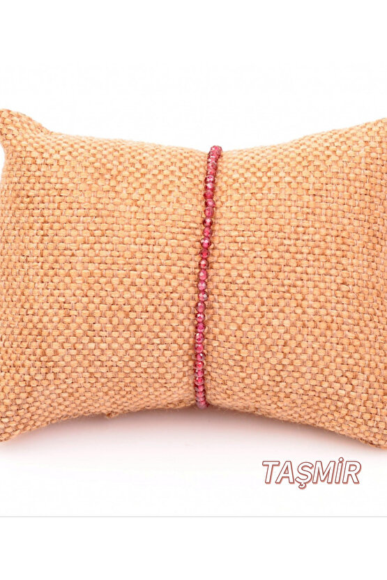 Lal Garnet Taşı Bileklik 3 mm ( Granat Taşı )