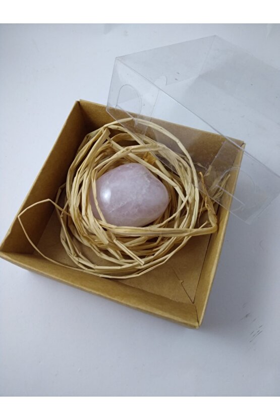 Pembe Kuvars Taşı Biblo Ham Doğaltaş Biblo (45-50 Gr)