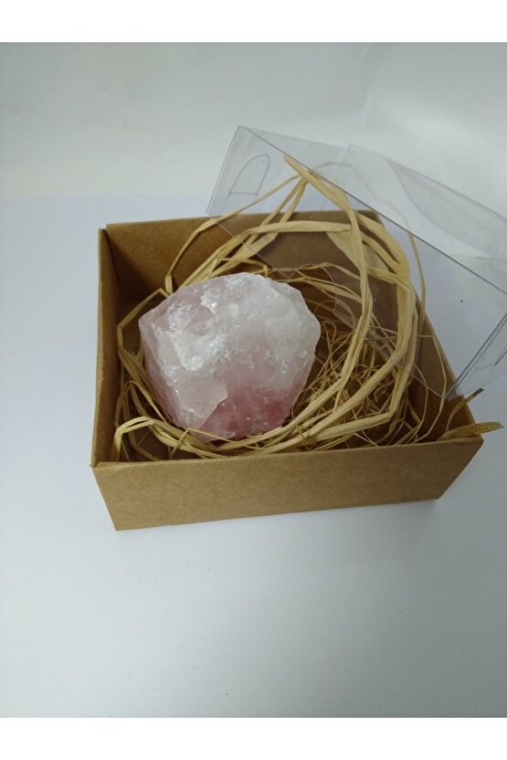 Pembe Kuvars Taşı Biblo Ham Doğaltaş Biblo (70-80 GR)