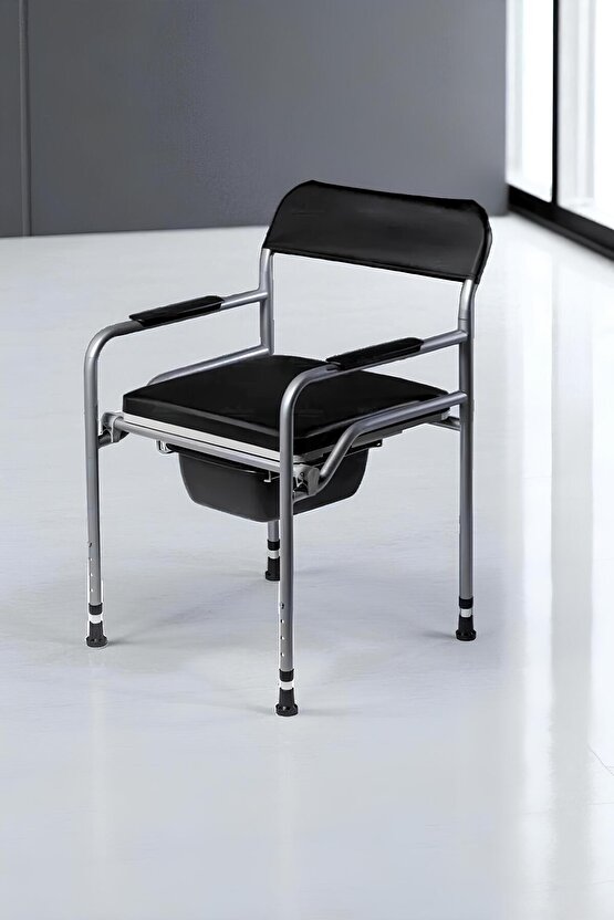 Hasta Yaşlı Tuvaleti Sandalyesi Seyyar Katlanabilir Klozetli Lazımlık Oturak Yükseltilebilir