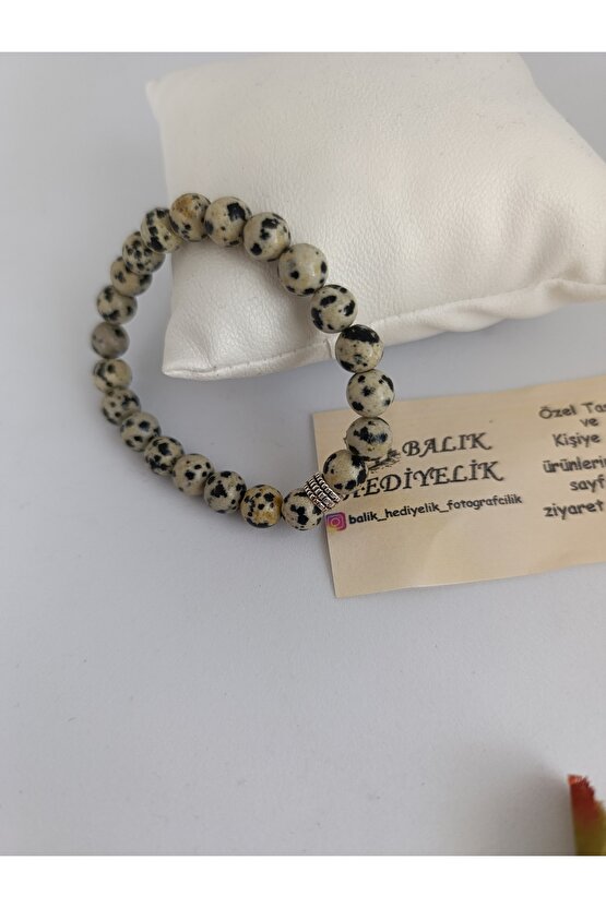 DOĞALTAŞ BİLEKLİK DALMAÇYALI JASPER TAŞI BİLEKLİK-1085