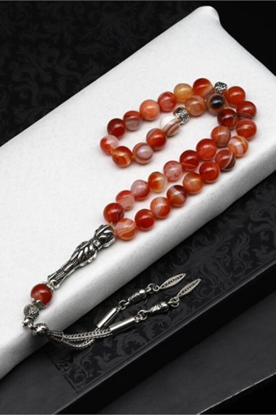 Madagaskar akik 8 mm doğaltaş tesbih 100%100 sertifikalı -Dinginlik ve İçsel Güç Taşı