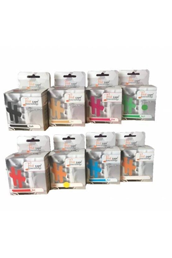 Bia Tape Kinesio 5 cm X 5 m - Kırmızı Rengi Sporcu Ağrı Bandı 12li