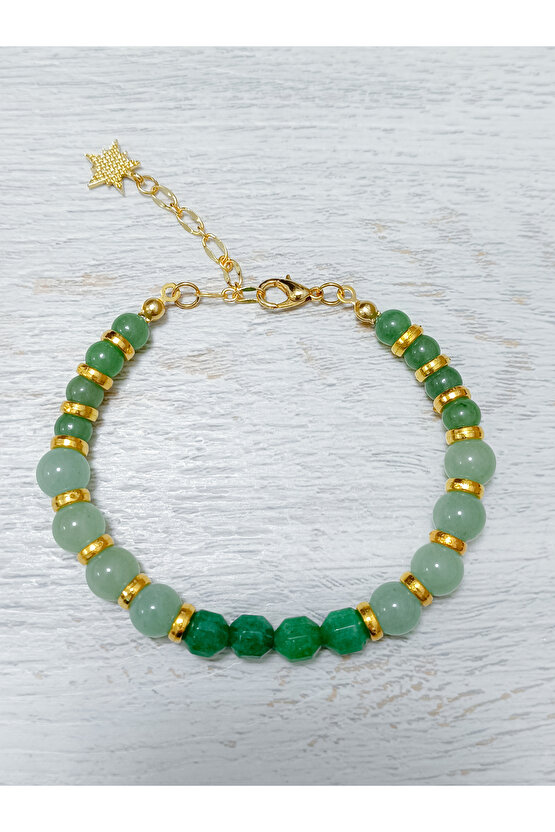 Doğal Taş Aventurin& Hematit Taşı Bileklik