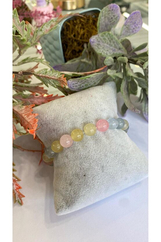 Doğal Morganit Taşı Bileklik – Zarif, Yumuşak Enerjili ve Şık Tasarım