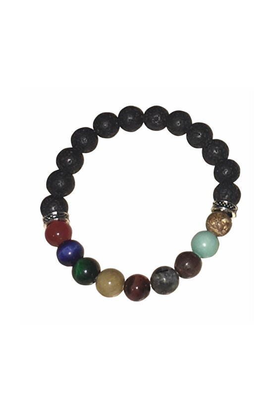 8 Gezegenli Doğal Taş Bileklik Lav Taşı Evren Yoga Çakra Galaxy Güneş