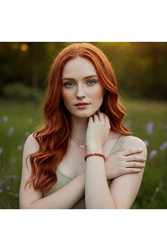 Güneş taşı doğal taş bileklik 6mm