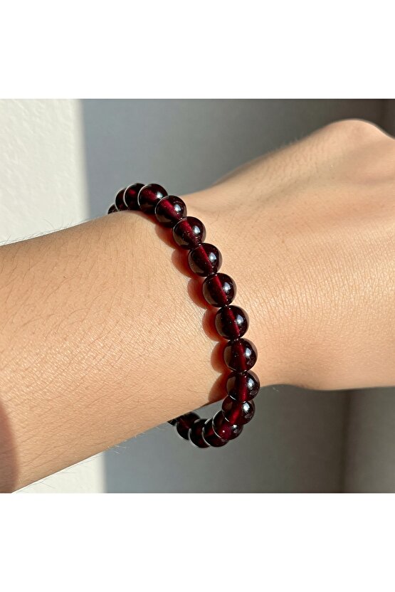 Lal Taşı Enerji ve Mutluluk Verir Kadın ve Erkek için Doğal Taş Bileklik
