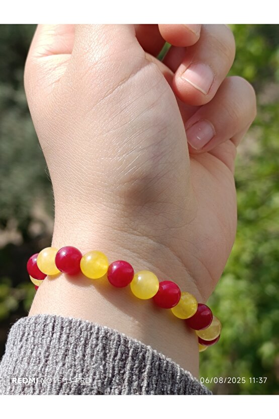 Doğaltaş Galatasaray Taraftar Kuvars Bileklik Kadın ve Erkek