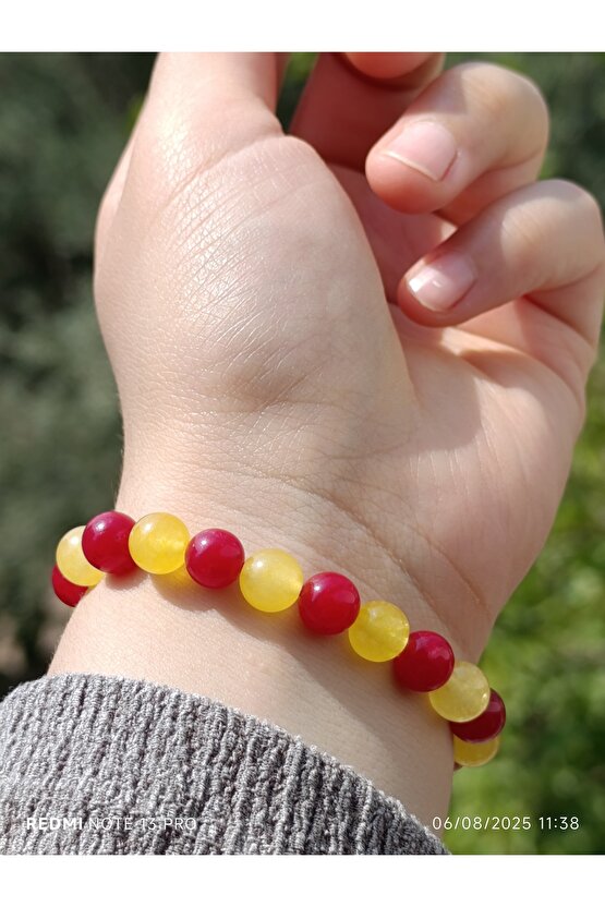 Doğaltaş Galatasaray Taraftar Kuvars Bileklik Kadın ve Erkek