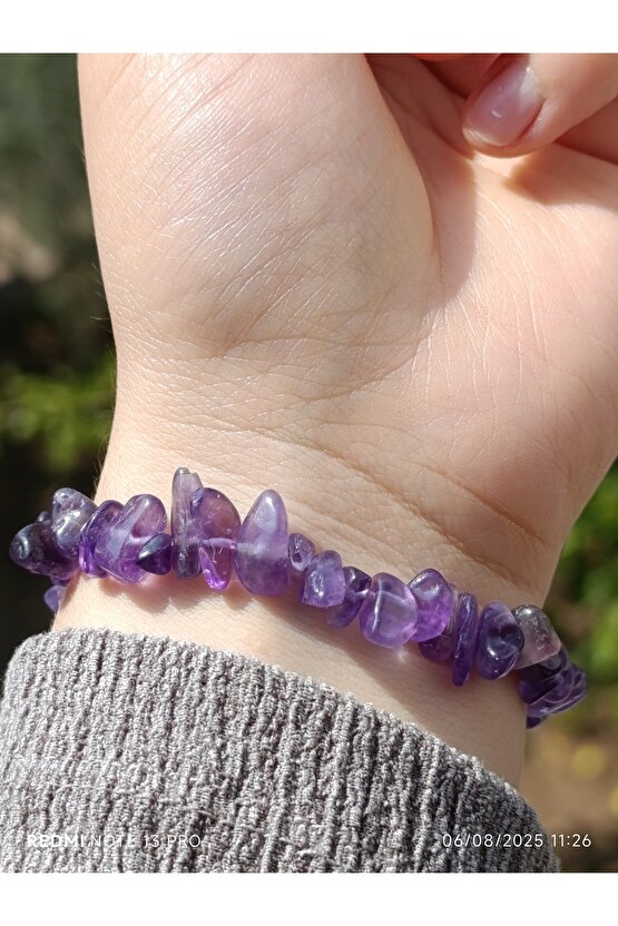 Ametist Kırık Doğaltaş Kadın Bileklik