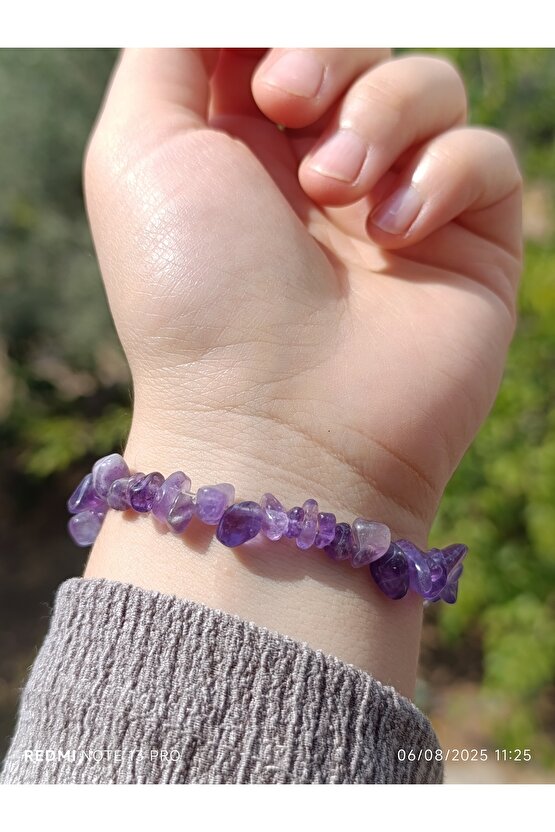 Ametist Kırık Doğaltaş Kadın Bileklik