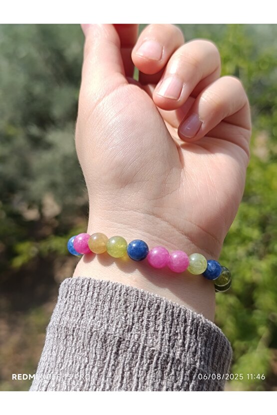 Renkli Kuvars Doğaltaş Kadın ve Erkek Bileklik
