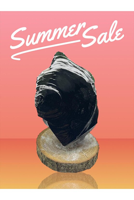 OBSİDYEN STANDLI KAYA(EJDERHA CAMI)(SERTİFİKALI)