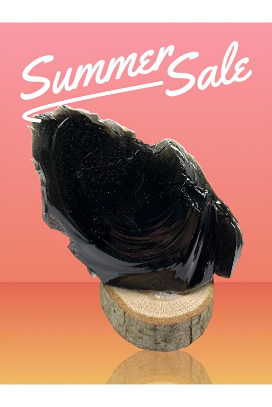 OBSİDYEN STANDLI KAYA(EJDERHA CAMI)(SERTİFİKALI)