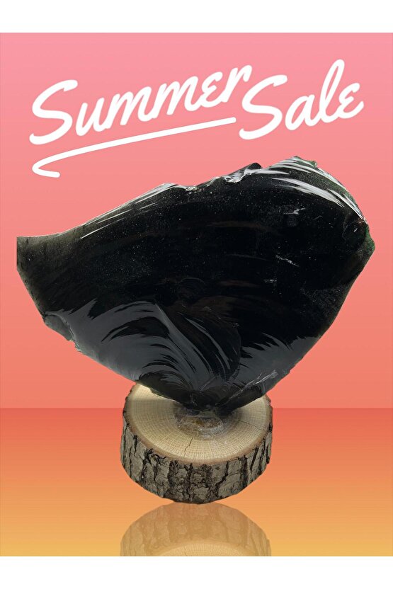 OBSİDYEN STANDLI KAYA(EJDERHA CAMI)(SERTİFİKALI)