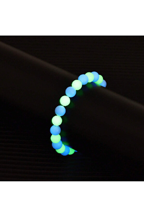 Karanlıkta Parlayan Renkli Dizi Doğaltaş Bileklik  Unisex bileklik  Doğaltaş Bileklik