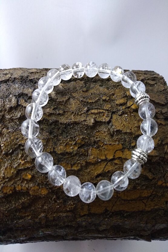 Kristal Kuvars Taşı Bileklik  Doğaltaş Unisex Bileklik