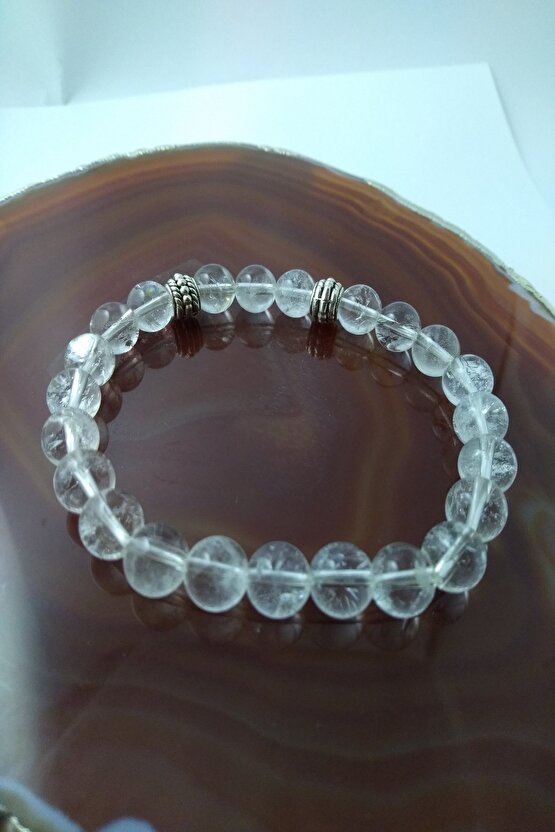 Kristal Kuvars Taşı Bileklik  Doğaltaş Unisex Bileklik