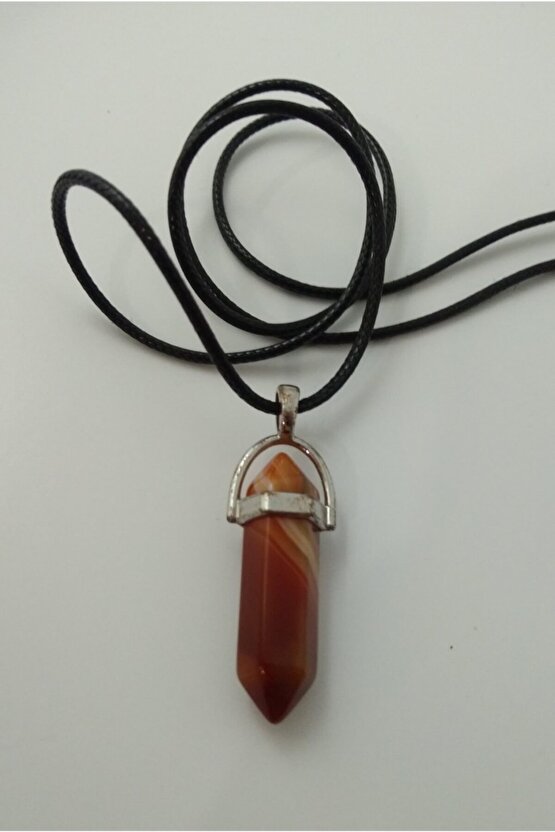 Akik Taşı Kolye Çivi Şeklinde Doğaltaş Kolye