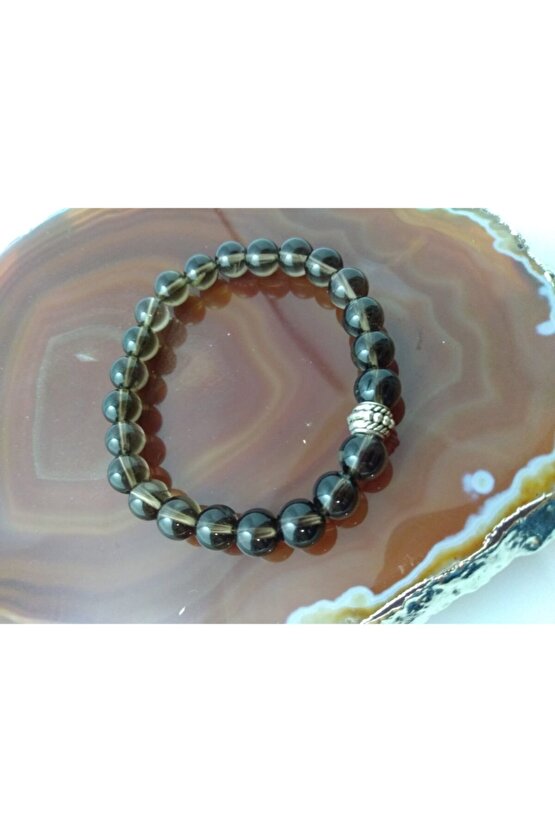 Dumanlı Kuvars Taşı Bileklik  Doğaltaş Unisex Bileklik