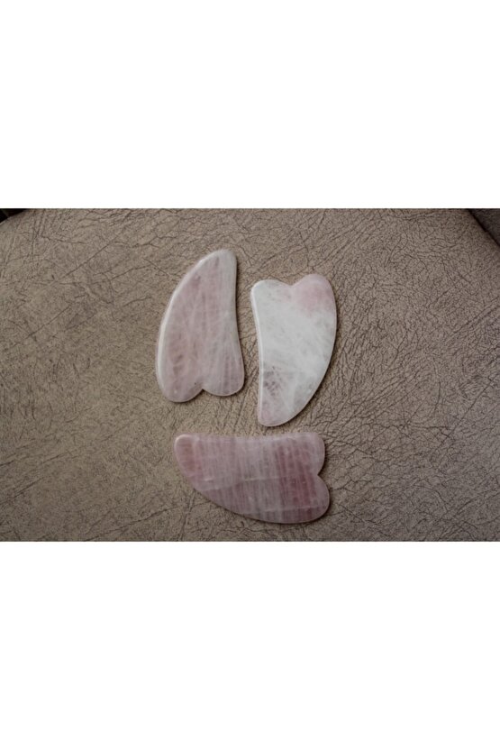 Yassı Pembe Kuvars Guasha Masaj Taşı