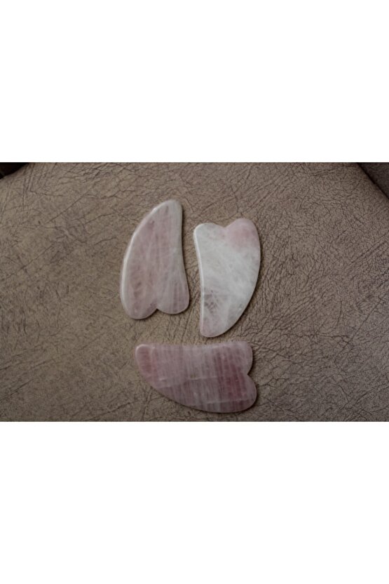 Yassı Pembe Kuvars Guasha Masaj Taşı