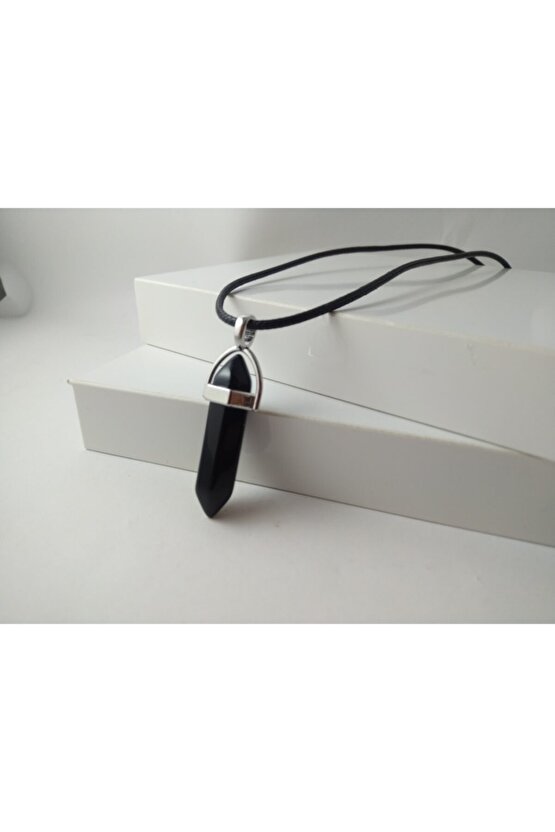 Oniks Taşı Kolye Çivi Şeklinde Doğaltaş Kolye