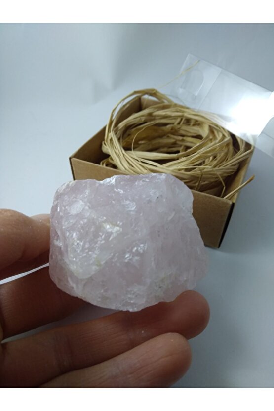 Pembe Kuvars Taşı Biblo Ham Doğaltaş Biblo (153 Gr)