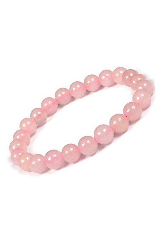 Doğal Taş - Aşk, Sevgi, Çiftler Arası Uyum Bilekliği ( Pembe Kuvars )