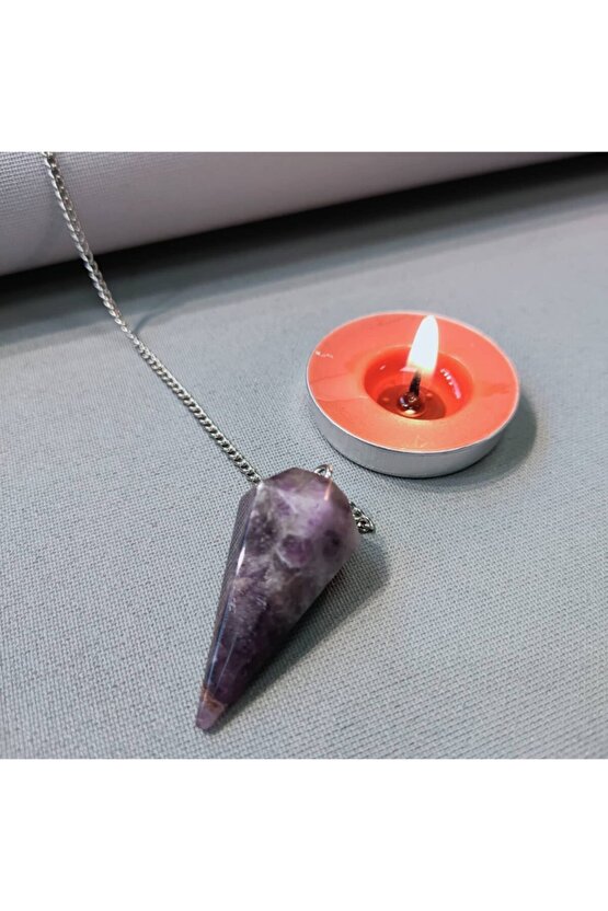 Ametist Taşı Doğal Taş Pandül - Sarkaç -