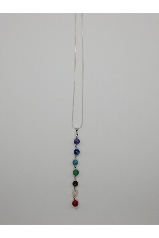 Doğal Taşlı Çakra Kolyesi 33 Cm