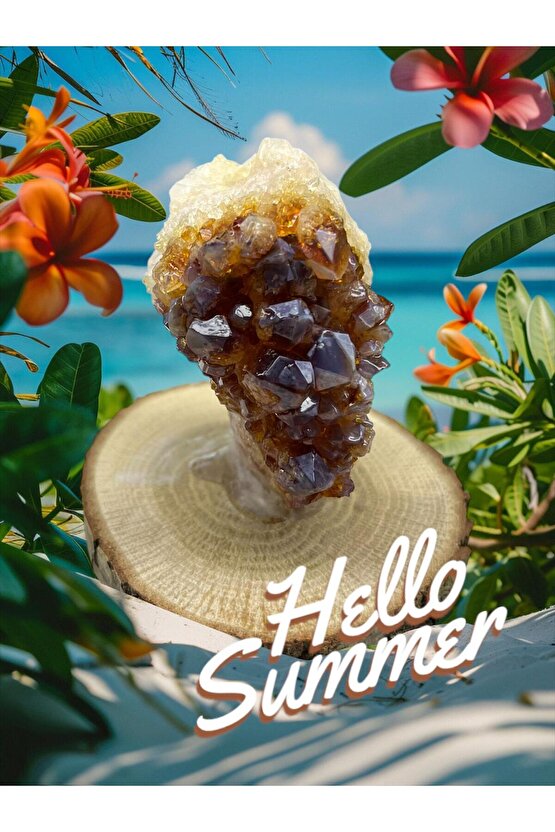 SİTRİN JEOT Ham Doğal Taş Mineral (sertifikalı)(para taşı)(Bereket taşı