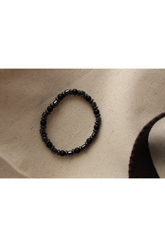 Oniks & Hematit Doğaltaş Bileklik