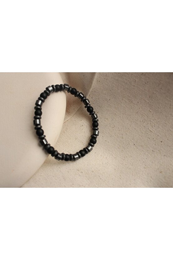 Oniks & Hematit Doğaltaş Bileklik