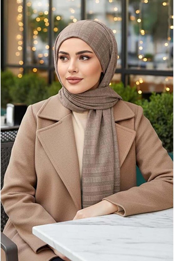 Vizon Triko Kelebek Bone Şal