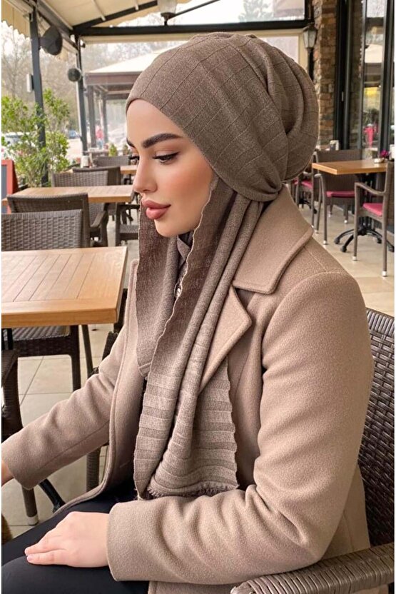 Vizon Triko Kelebek Bone Şal