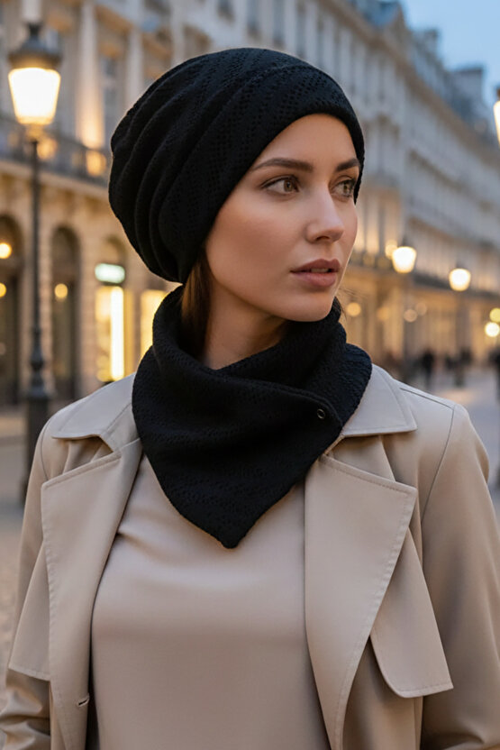 Siyah Triko Bere Ve Etol Takım