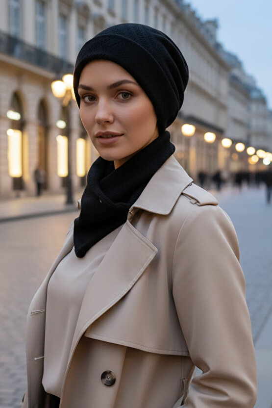 Siyah Triko Bere Ve Etol Takım