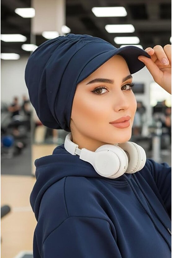 Lacivert Tesettür Şapka