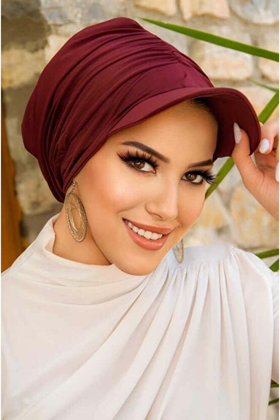 Bordo Havuz & Deniz Şapkası  Mayo Üstüne Kullanılabilir