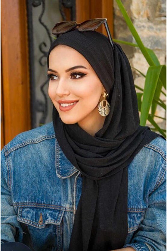 Siyah Bandana Bone Şal