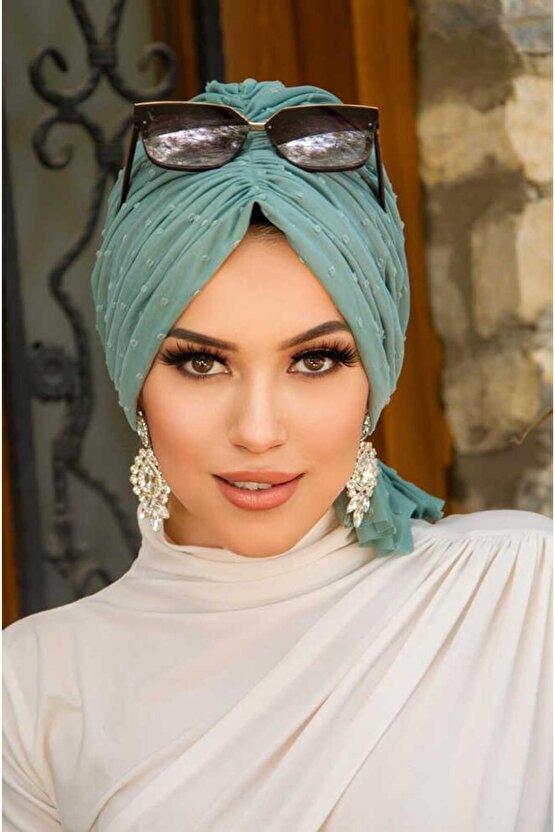 Mint Ponpon Tokalı Bone