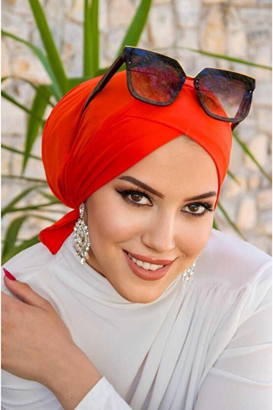 Turuncu Çapraz Bone - Deniz - Havuz Bonesi