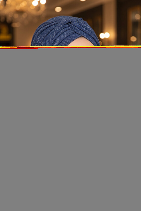 Lacivert Işıltılı Burgu Detaylı Bone